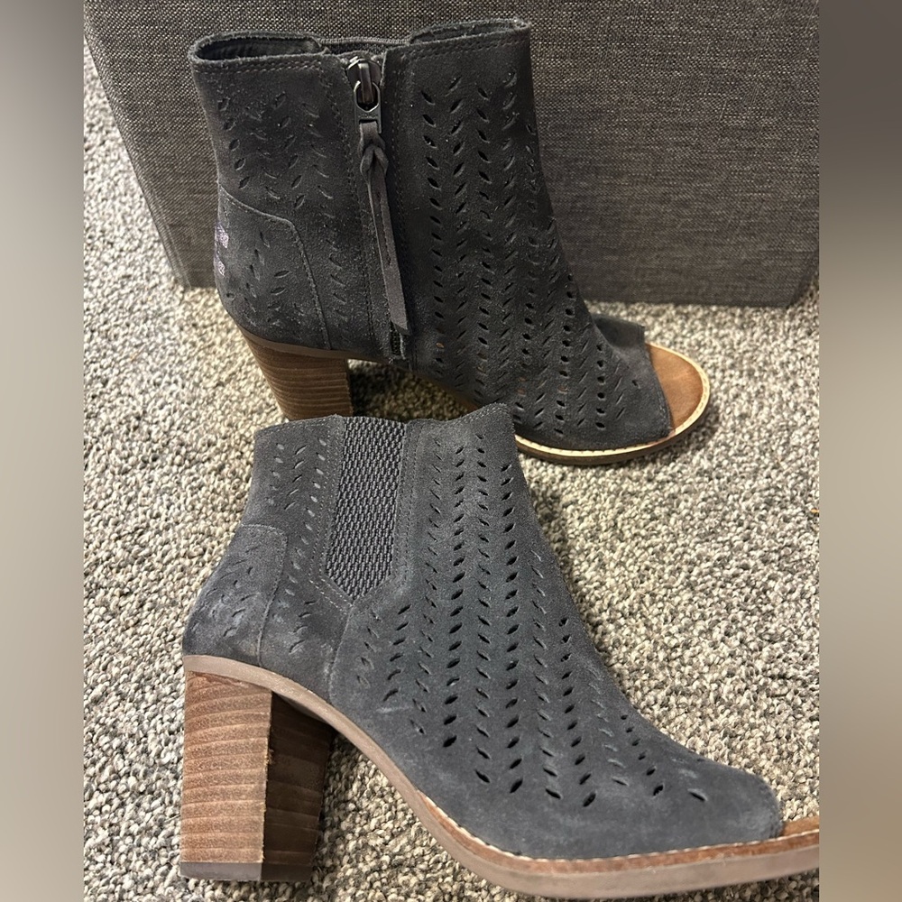 Toms Majorca Suede Leather Heeled Sandals